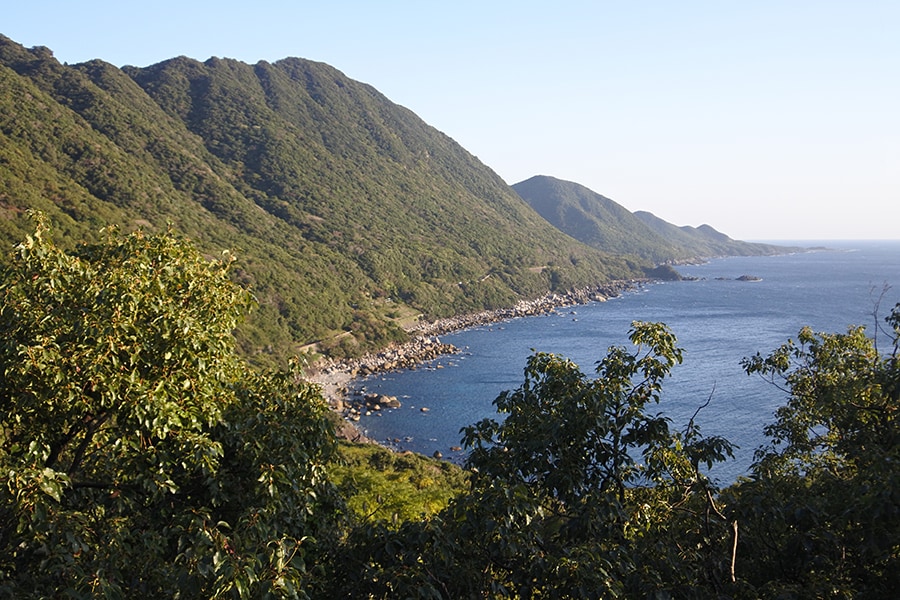 1時間かけて西部林道を走り抜け、目にする海岸線の感動的なこと！