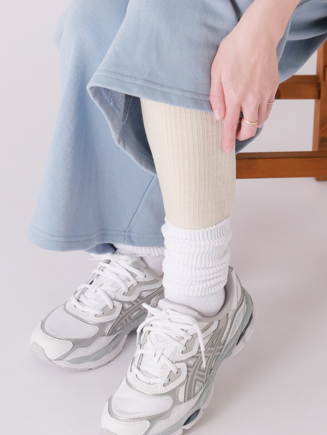 【温脚Labo】ウールインナーリブレギンス10分丈 5,500円／TABIO LEG LABO