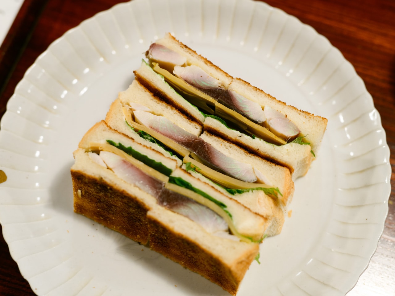 大好物の鯖サンド。
