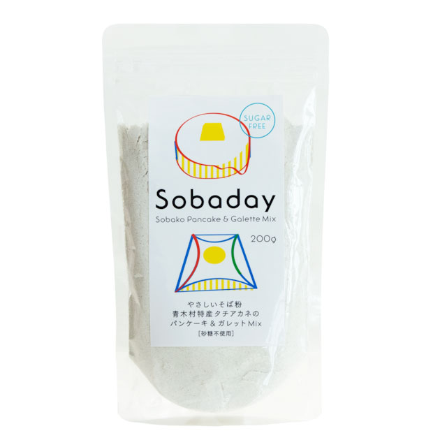 長野県 青木村「Sobaday そば粉パンケーキ＆ガレット MIX 200g袋入り (スタンドパック) 」880円／長野県