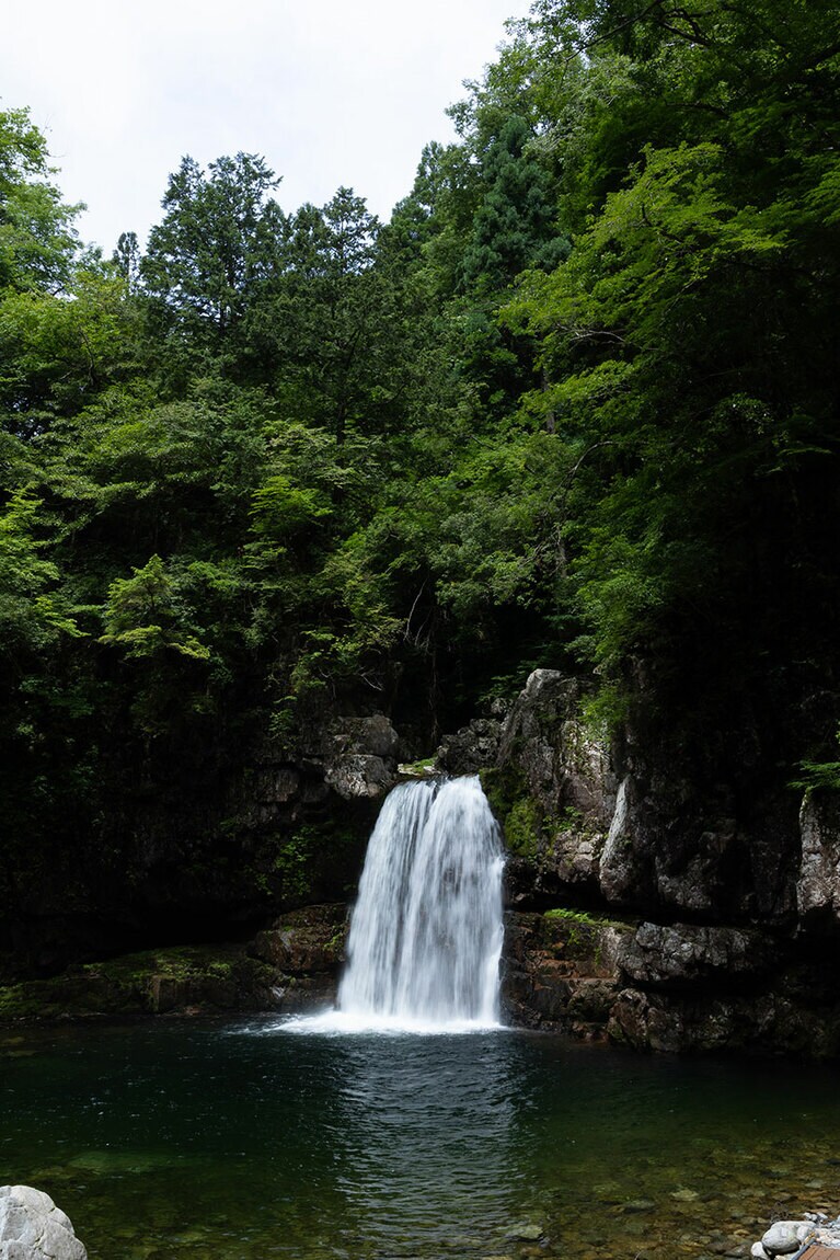 二段滝。渡船に乗ったからこそ見れる絶景だ。