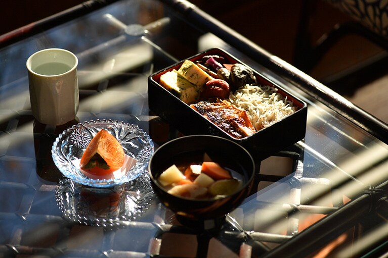 おちあいろう［静岡／天城湯ヶ島温泉］お弁当朝食。