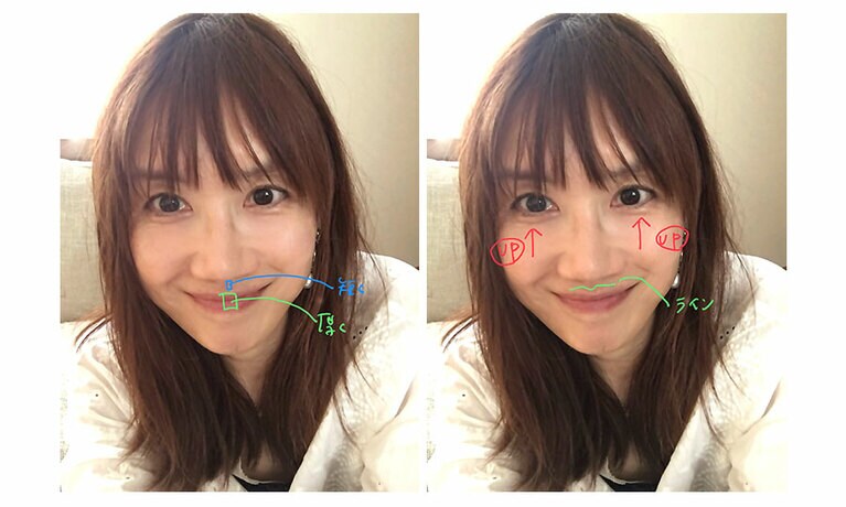 唇の上にラインができたうえ、頬の長さも短くなって立体的になりました！