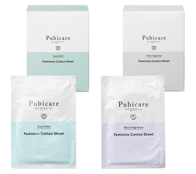 ［ピュビケア オーガニック］フェミニンコットンシート 各種20枚入り 1,650円／たかくら新産業