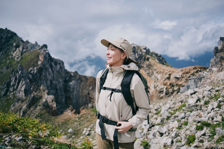 トラバース区間で最後の小休止。