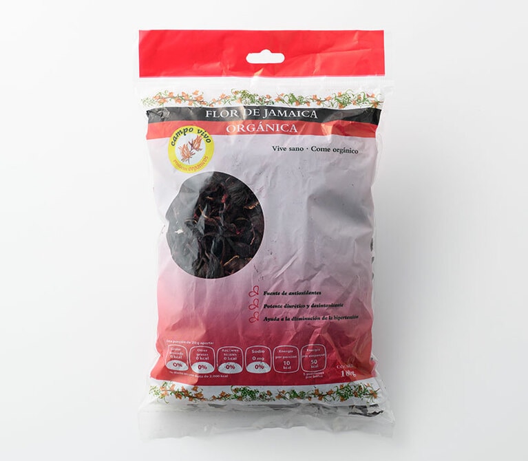 「カンポビボ(Campo vivo)」のオーガニックハイビスカスティ 32.9メキシコペソ。