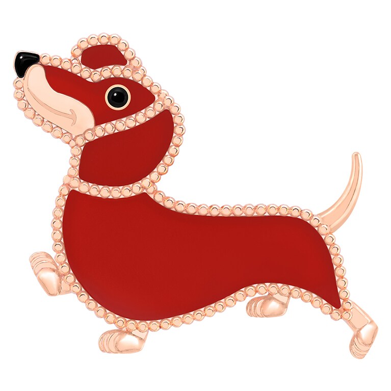 ダックスフンド クリップ(ローズゴールド×カーネリアン×オニキス) 973,500円。
