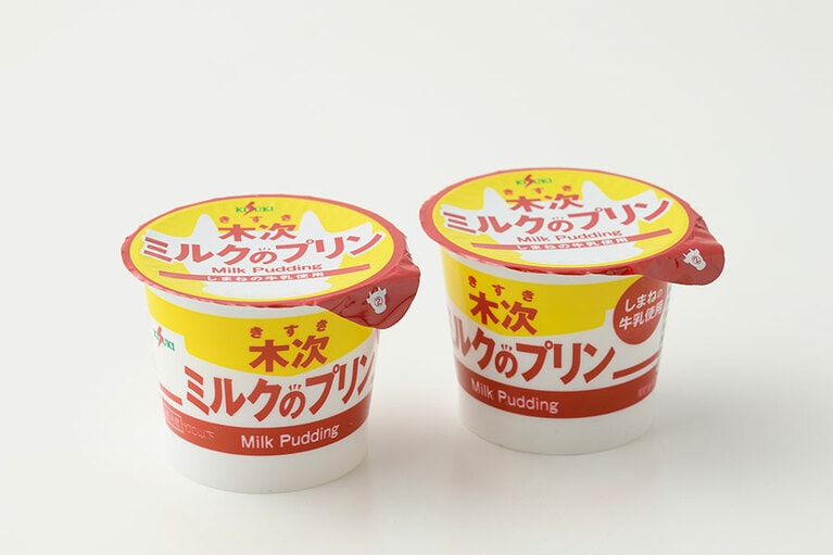 木次 ミルクのプリン 各130円(80g)。