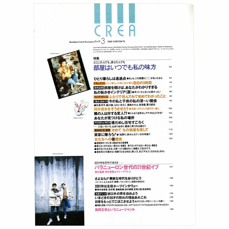 1993年3月号目次。