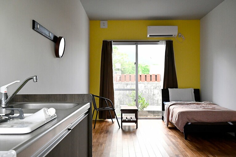 長期滞在も大歓迎の「素泊宿ムーンライトテラス」。