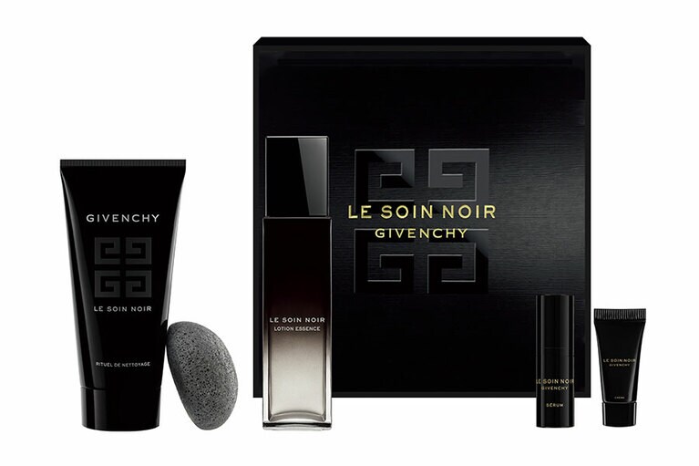 ソワン ノワール キット 33,550円。セット内容：ソワン ノワール ローション 150ml(現品)、同 リチュアル ネトワイヤージュ 175ml(現品)、同 セラム N 5ml、同 クレーム N 7ml、ボックス(タテ23.5×ヨコ22.5×高さ6.2cm)。発売日：11月5日(金)