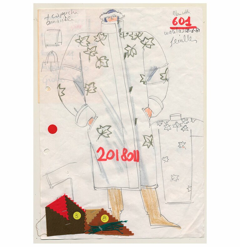 デザイナー オディール・ランコン氏による1981FWのスケッチ／アスリーヌ出版(マックスマーラ ジャパン)