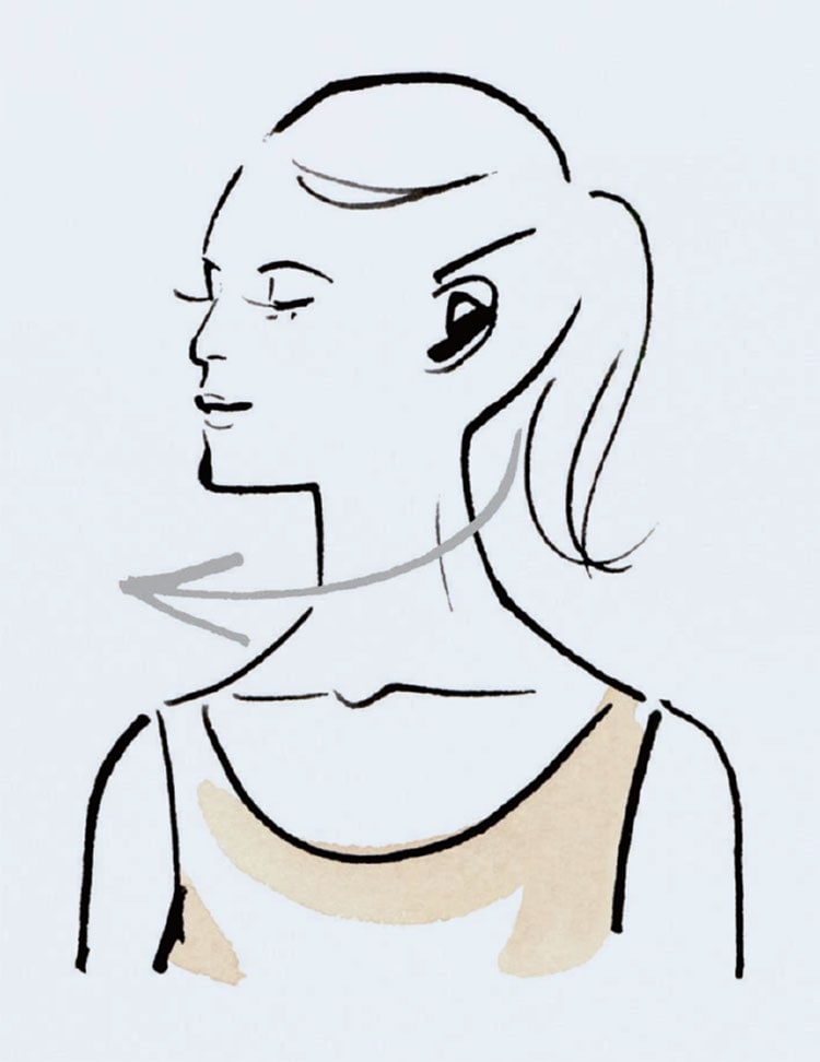 首を40度以上回せない。