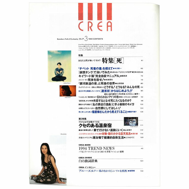 1994年3月号目次。