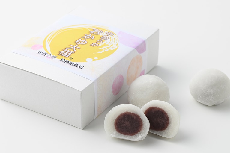 おかゆ大福 1個 150円／桔梗屋織居