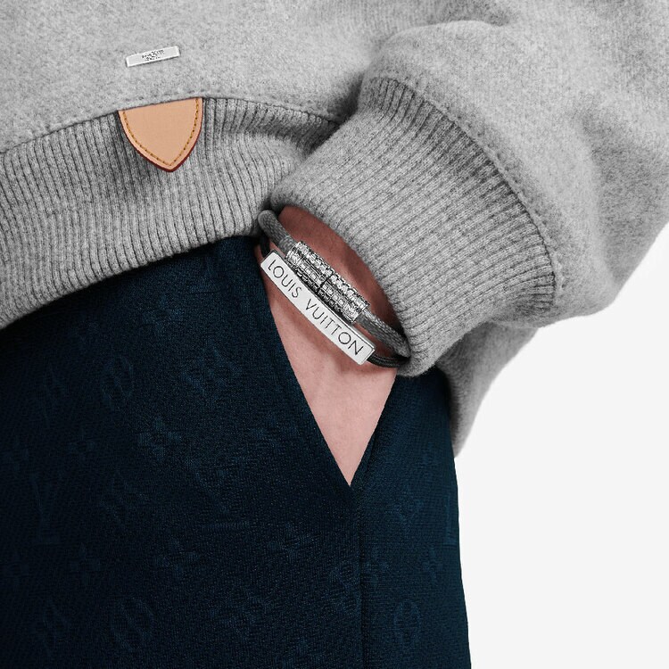 ◆ギフトに最適◆ LOUIS VUITTON ブレスレット 黒 レッド ロゴ ◇国内直営◇【Louis Vuitton】ブレスレット・クリップ イット