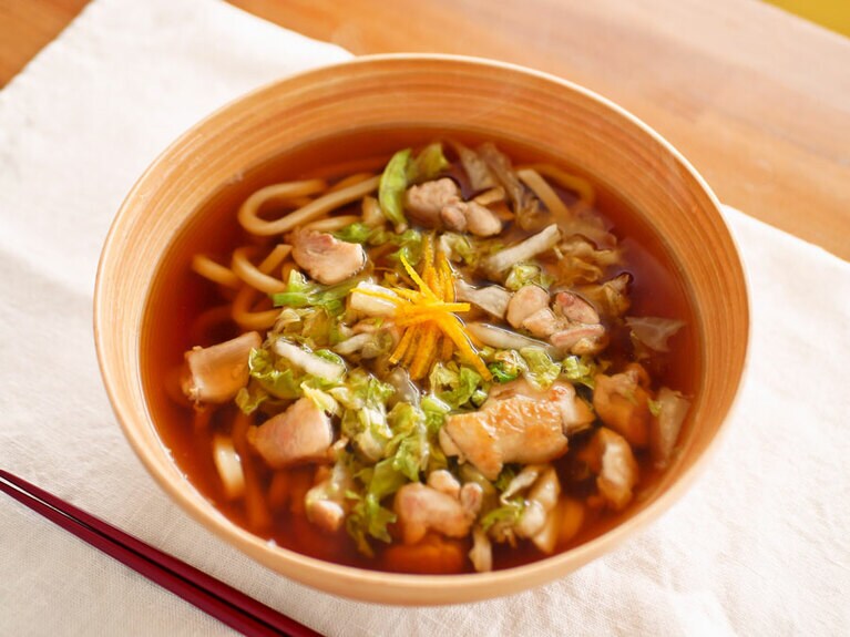 鶏と白菜のゆず風味うどん。