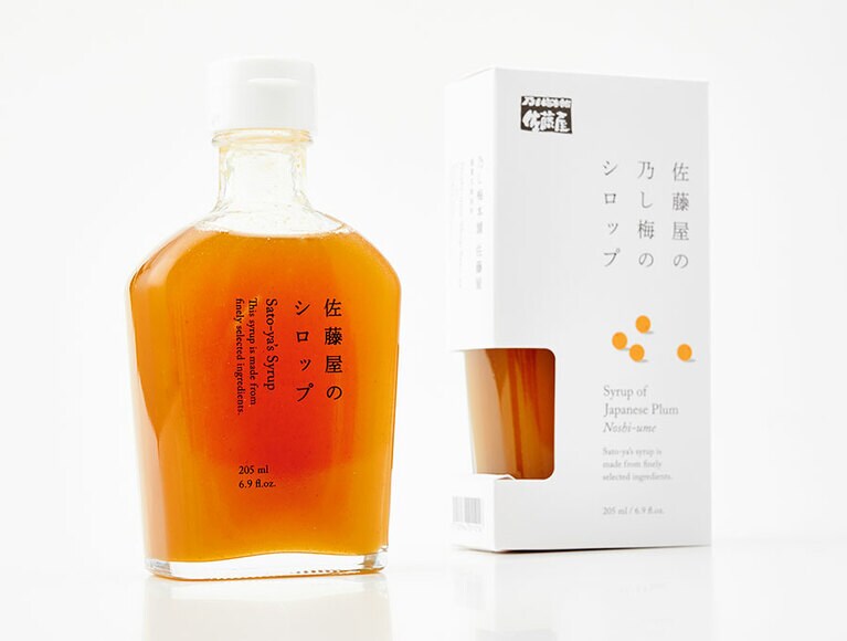 乃し梅本舗「佐藤屋 乃し梅のシロップ」各205ml 1,200円。