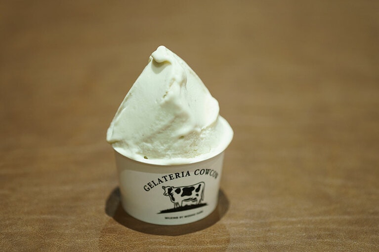 「笠間産 濃厚栗ジェラート」（プレミアムシングル）550円／GELATERIA COWCOW