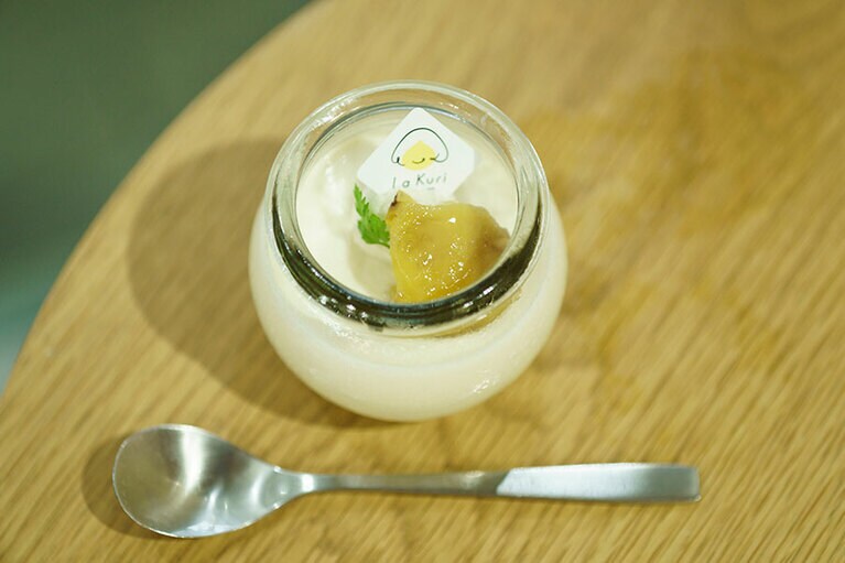 「栗のbudino（ブディーノ）」590円。1人3個まで／楽栗 La Kuri