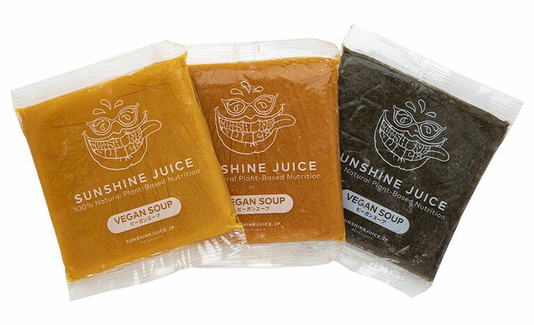 ビーガンスープ3パックセット 各250mL 3,100円／サンシャインジュース