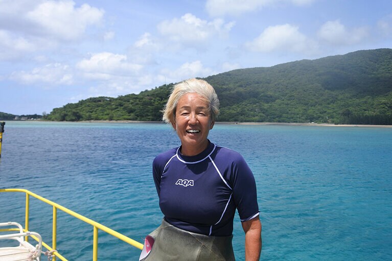 たよりになる大島佐喜子さん、通称“しまちゃん”。お客さんのことを何よりも大事に考える方です。