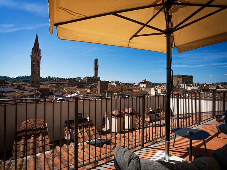 最上階のガリレオ・ジュニア・スイートのテラス。