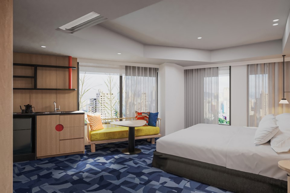 スーペリアツインルーム（29㎡）。ソファスペースも備えられており、ゆったりと過ごせる。