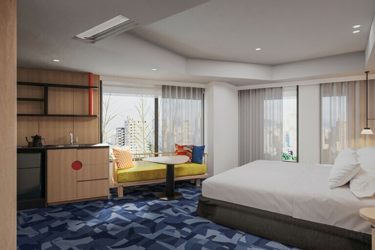 スーペリアツインルーム（29㎡）。ソファスペースも備えられており、ゆったりと過ごせる。