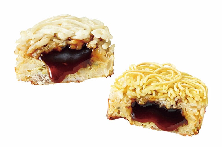 お好みソース饅頭。左から：うどん、そば／oh!! sauce(オー!! ソース)