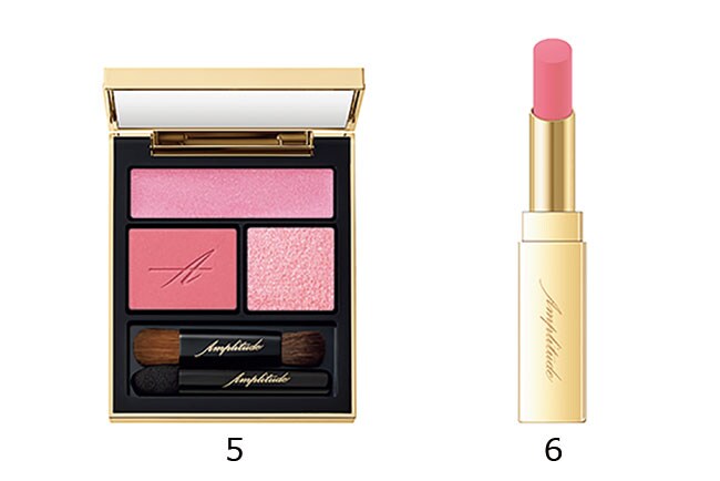 5：絶妙な3つの質感。コンスピキュアス アイズ 11 7,700円 
6：秀逸なピュアピンク。コンスピキュアス クリーミーリップス 06 4,730円／Amplitude