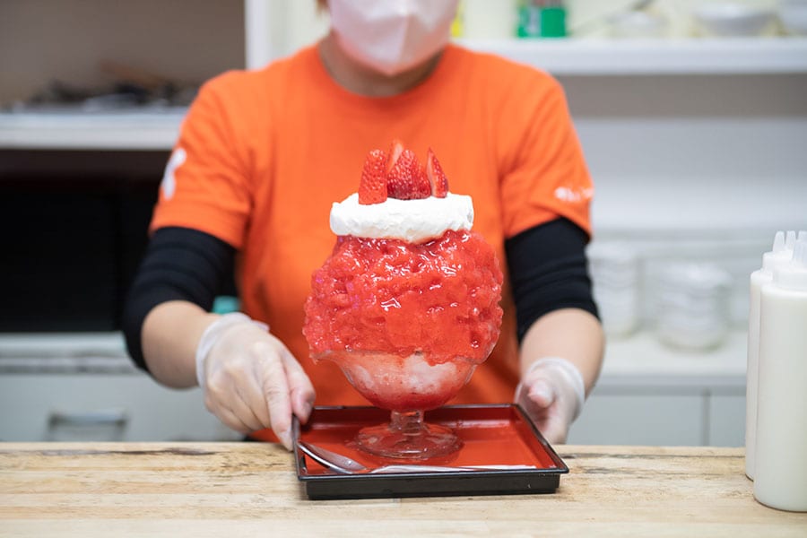 いちごのかき氷の贅沢を極めた「苺三昧」。1,900円。