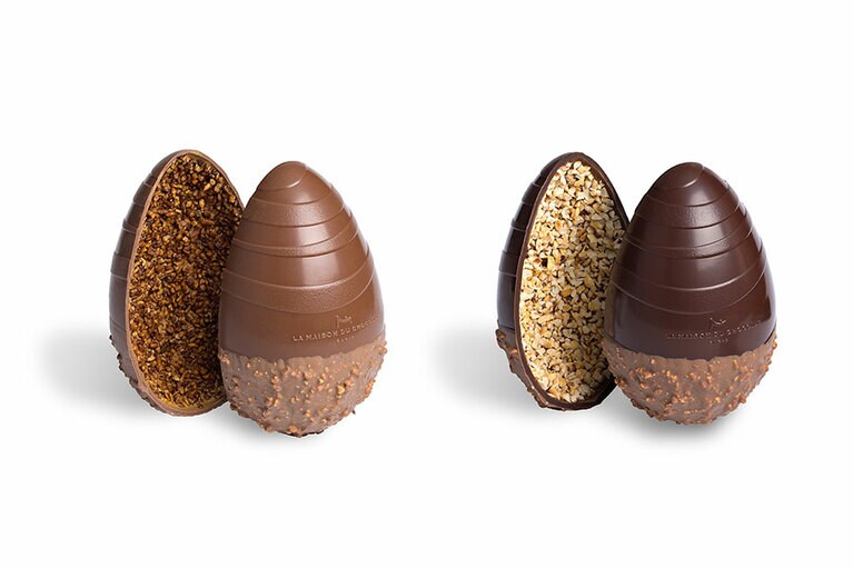 「ウフ デマン レ」「ウフ デマン ノアール」14,958 円 (約 460グラム)。魚や貝の形のチョコレート「フリチュール」各16個付き。