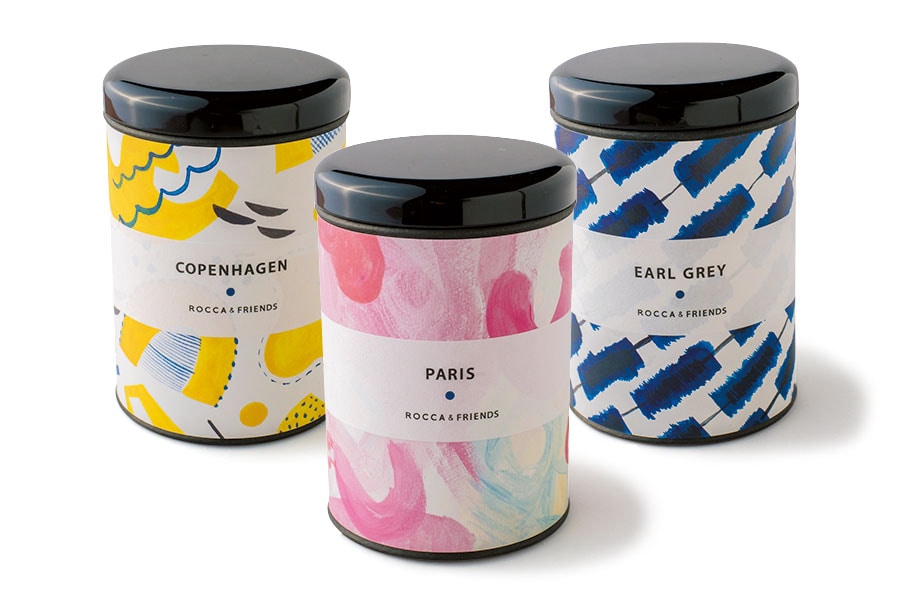 旅する紅茶 S缶。左から：コペンハーゲン、パリ、アールグレイ 各50g 各1,300円(税込)／ROCCA&FRIENDS
