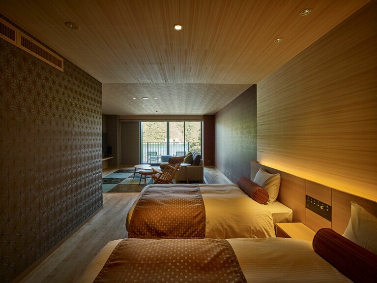 碧き島の宿 熊野別邸 中の島［和歌山／南紀勝浦温泉］新館「凪の抄」ラグジュアリーデラックスの客室。