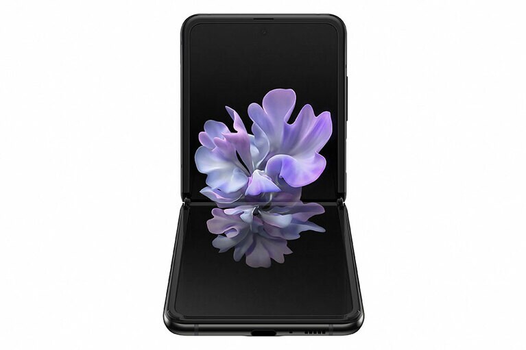 「Galaxy Z Flip」ミラーブラック。