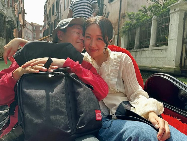 旅行先のヴェネツィアにて。娘さんが撮影。