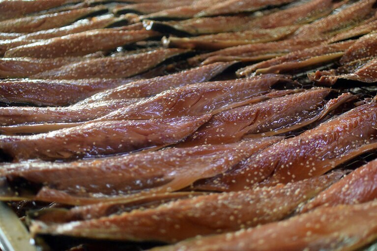 名物のさんまのみりん干し。田子の食卓に欠かせない存在です。