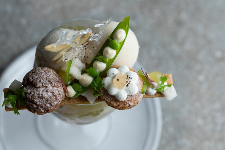 和梨のパフェ。