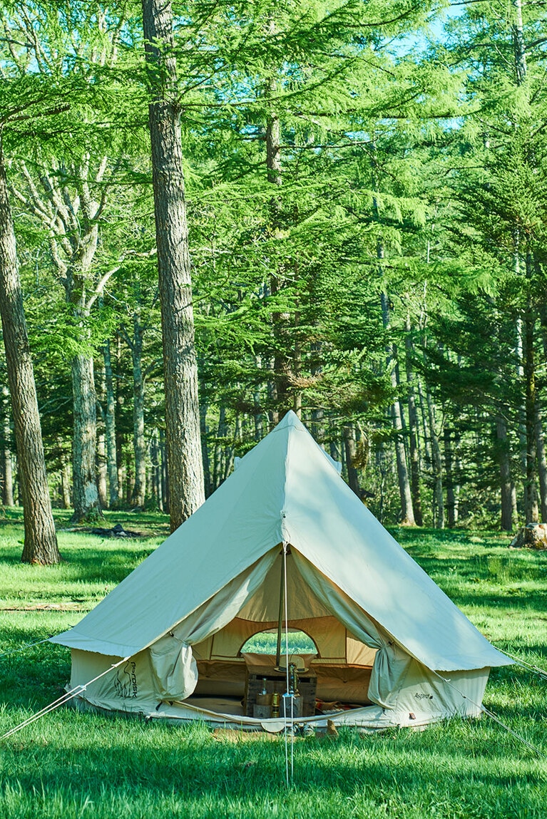 草地はふかふかなのでマットを敷かなくても良いくらいだ。