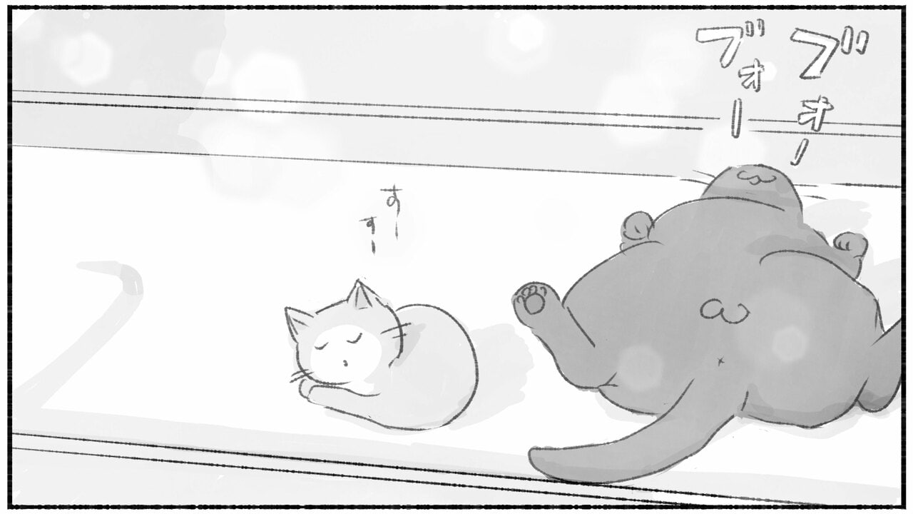 『るすばん猫きなこ』1巻5話より。作品には、たくさんの猫が登場する。性格もさまざま。©今日マチ子／講談社
