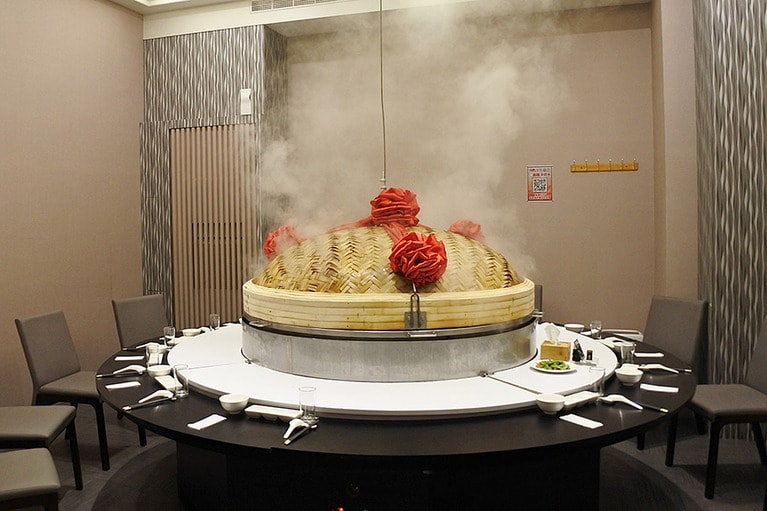 蒸気とともに室内には竹のいい香りが漂う。