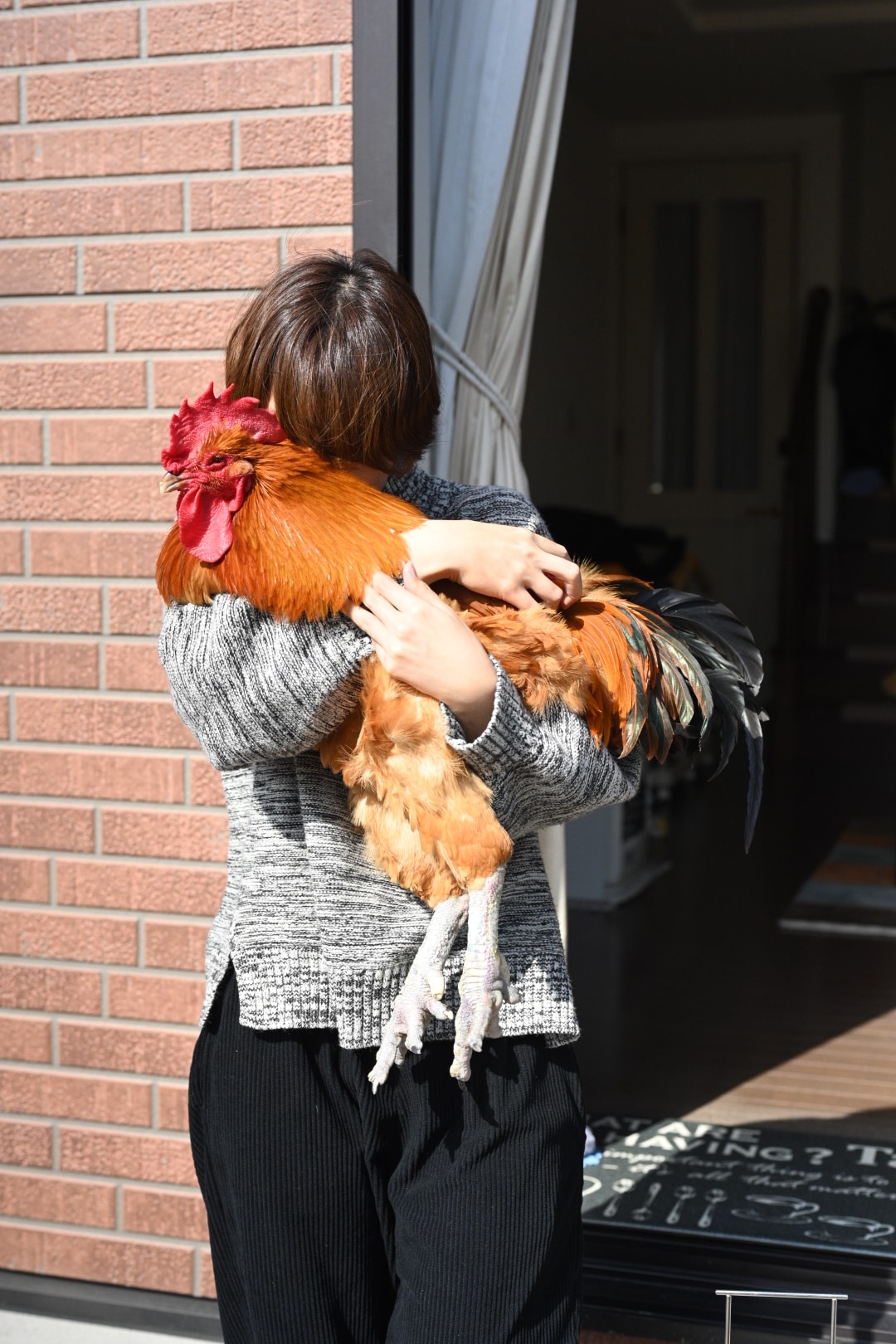 飼い主の板倉アユミさんとコッコちゃん。