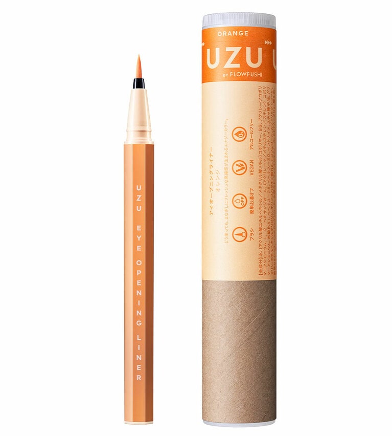 ORANGE オレンジ。明るくくったくのないビタミンカラー。気持ち白っぽさもあります。下まぶたに入れるのもオススメ。