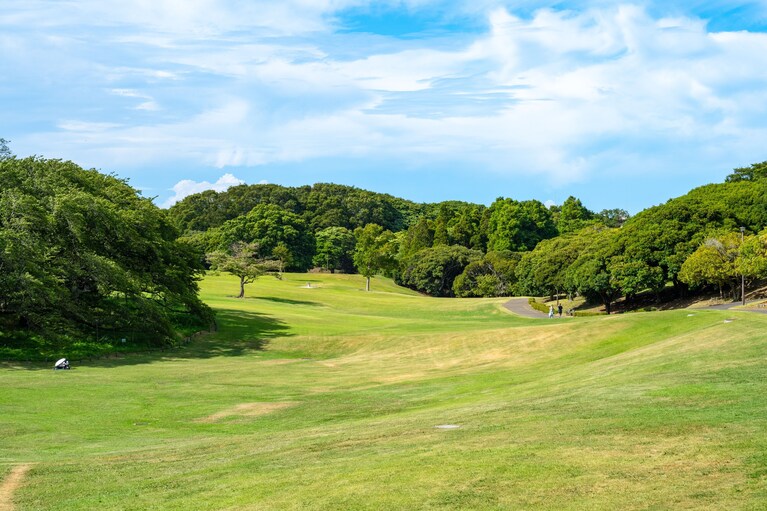 根岸森林公園の芝生広場。横浜を代表する桜の名所としても知られ、春には大勢の花見客が詰めかける。©横浜市観光協会
