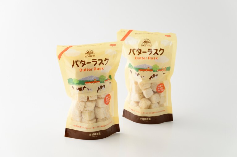 小岩井農場 バターラスク 各770円（100g）。