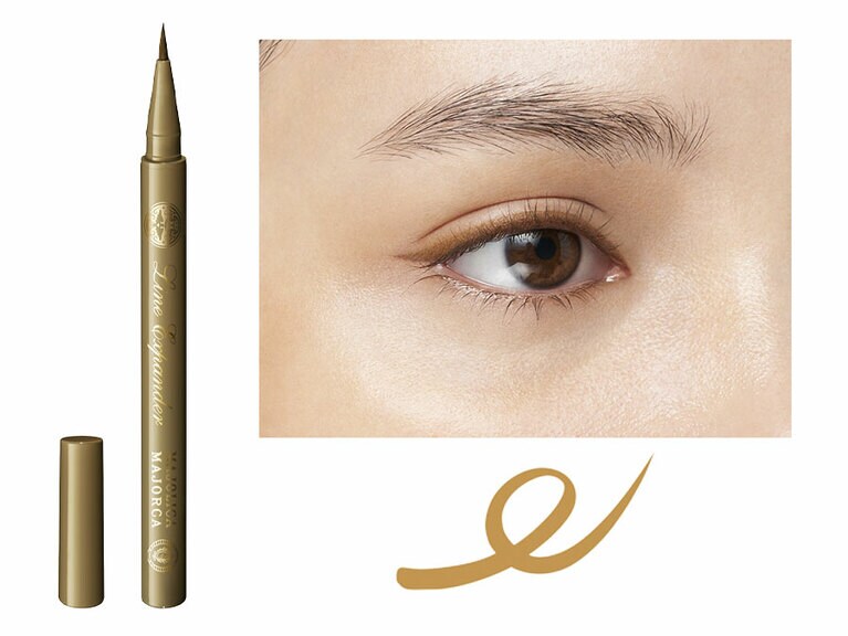 肌になじむカーキベージュだけど瞳も際立つ。マジョリカ マジョルカ ラインエキスパンダー BE716 葉脈 1,045円／資生堂