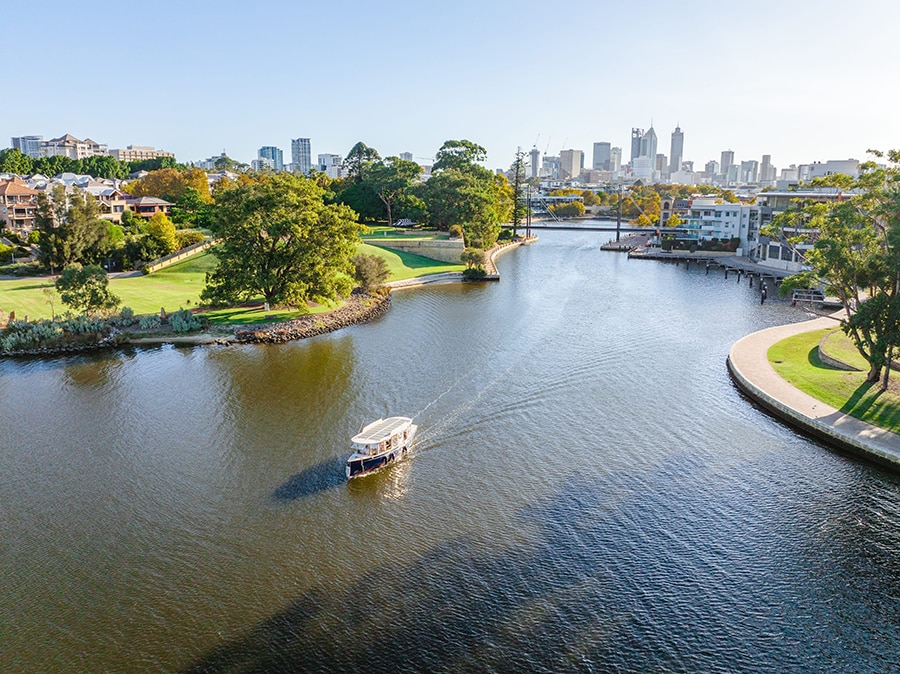 美しい都市として旅人を魅了する西オーストラリア州の州都 パース。Photo：Tourism Western Australia