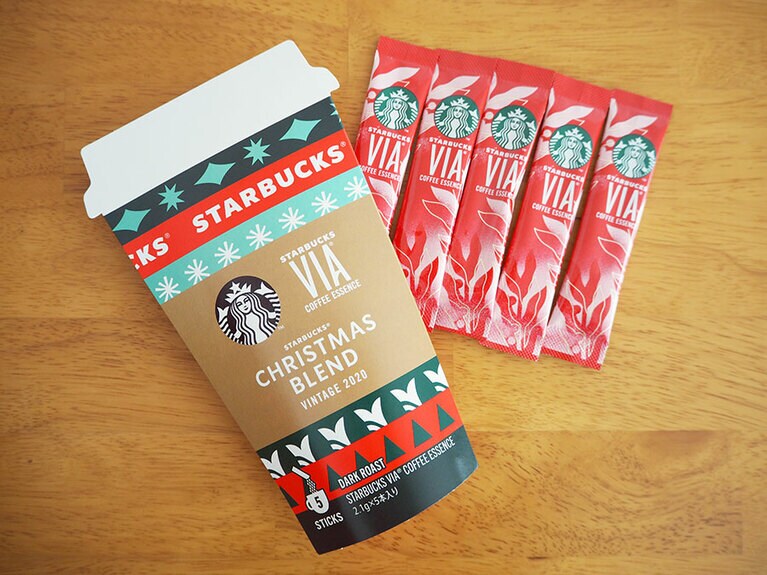 スターバックス ヴィア クリスマス ブレンド 5本入り 640円。