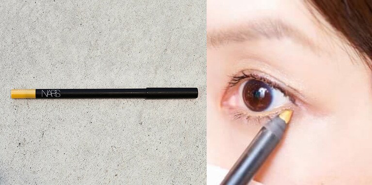 「ハイピグメント ロングウェアアイライナー 8224」(3,300円[税込])を下マブタのインサイドに使用。芯がソフトで塗りやすいので、アイラインを引くのが苦手な私でもラクにキレイに引けました。